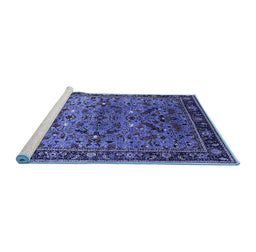 Sideview of Machine Washable Oriental Blue Industrial Rug, wshurb2327blu