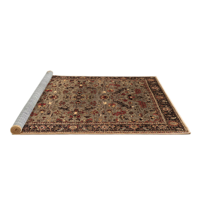 Sideview of Machine Washable Oriental Brown Industrial Rug, wshurb2327brn