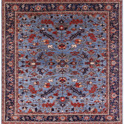 Square Mid-Century Modern Dark Gray Oriental Rug, urb2327