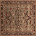 Square Oriental Brown Industrial Rug, urb2327brn