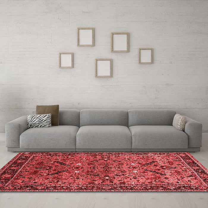 Industrial Red Washable Rugs