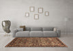 Machine Washable Oriental Brown Industrial Rug in a Living Room,, wshurb2327brn