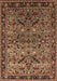 Machine Washable Oriental Brown Industrial Rug, wshurb2327brn