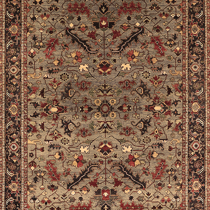 Machine Washable Oriental Brown Industrial Rug, wshurb2327brn