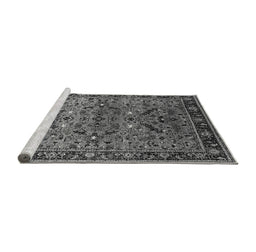 Sideview of Machine Washable Oriental Gray Industrial Rug, wshurb2327gry