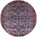 Round Machine Washable Industrial Modern Dark Gray Rug, wshurb2327