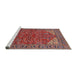 Sideview of Machine Washable Industrial Modern Tomato Red Rug, wshurb2328