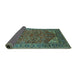 Sideview of Oriental Turquoise Industrial Rug, urb2328turq