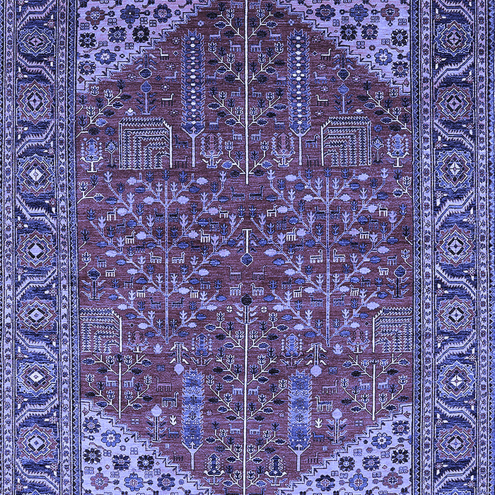 Machine Washable Oriental Blue Industrial Rug, wshurb2328blu