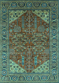 Oriental Turquoise Industrial Rug, urb2328turq