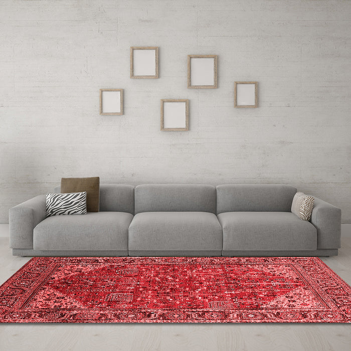 Industrial Red Washable Rugs