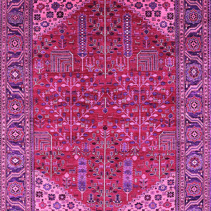 Machine Washable Oriental Pink Industrial Rug, wshurb2328pnk