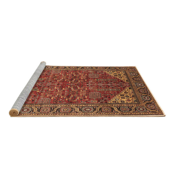 Sideview of Machine Washable Oriental Brown Industrial Rug, wshurb2328brn
