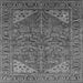 Square Machine Washable Oriental Gray Industrial Rug, wshurb2328gry