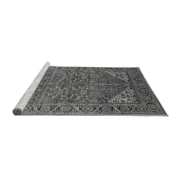 Sideview of Machine Washable Oriental Gray Industrial Rug, wshurb2328gry