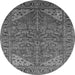 Round Oriental Gray Industrial Rug, urb2328gry