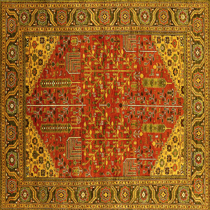 Square Oriental Yellow Industrial Rug, urb2328yw