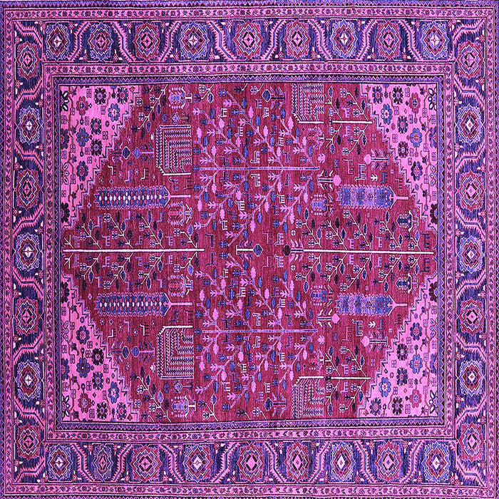 Square Machine Washable Oriental Purple Industrial Area Rugs, wshurb2328pur