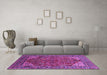 Machine Washable Oriental Purple Industrial Area Rugs in a Living Room, wshurb2328pur