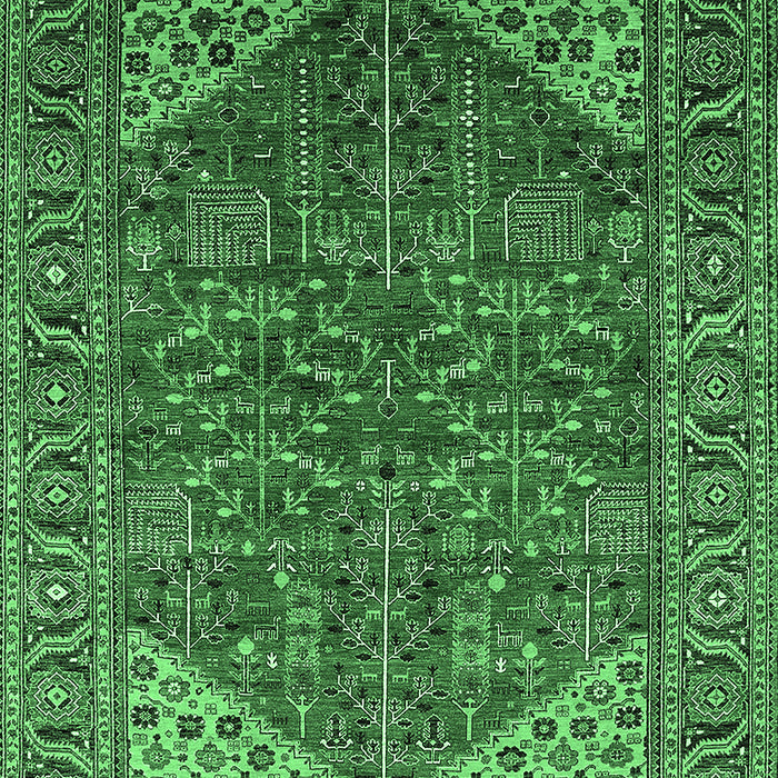 Machine Washable Oriental Emerald Green Industrial Area Rugs, wshurb2328emgrn