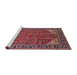 Sideview of Machine Washable Industrial Modern Cranberry Red Rug, wshurb2329