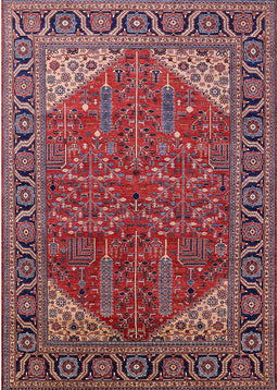 Mid-Century Modern Cranberry Red Oriental Rug, urb2329