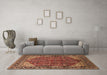 Machine Washable Oriental Brown Industrial Rug in a Living Room,, wshurb2329brn