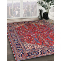 Mid-Century Modern Cranberry Red Oriental Rug, urb2329