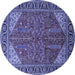 Round Oriental Blue Industrial Rug, urb2329blu