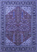 Machine Washable Oriental Blue Industrial Rug, wshurb2329blu