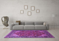 Machine Washable Oriental Purple Industrial Rug, wshurb2329pur