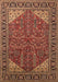 Machine Washable Oriental Brown Industrial Rug, wshurb2329brn