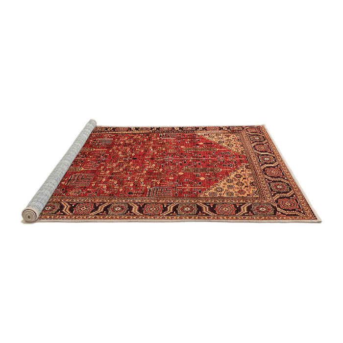 Sideview of Machine Washable Oriental Orange Industrial Area Rugs, wshurb2329org