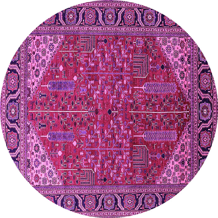 Round Oriental Pink Industrial Rug, urb2329pnk
