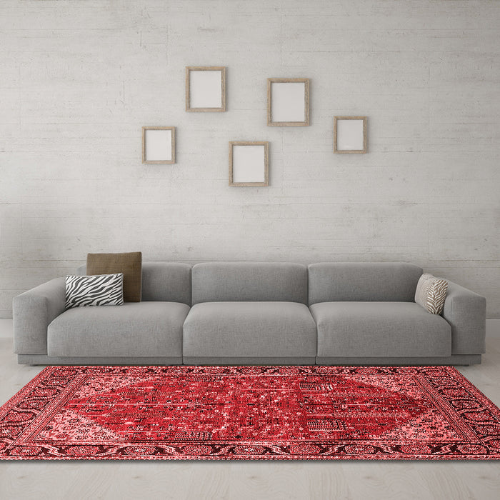 Industrial Red Washable Rugs
