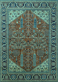 Oriental Turquoise Industrial Rug, urb2329turq