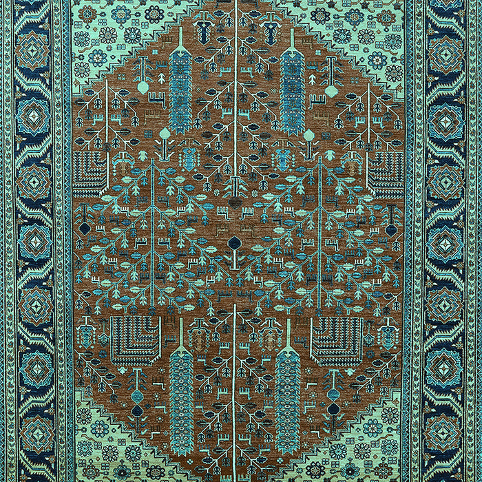 Oriental Turquoise Industrial Rug, urb2329turq