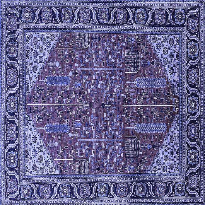 Square Oriental Blue Industrial Rug, urb2329blu