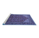 Sideview of Machine Washable Oriental Blue Industrial Rug, wshurb2329blu