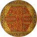 Round Oriental Yellow Industrial Rug, urb2329yw