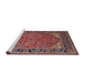 Sideview of Machine Washable Industrial Modern Pink Brown Pink Rug, wshurb2330