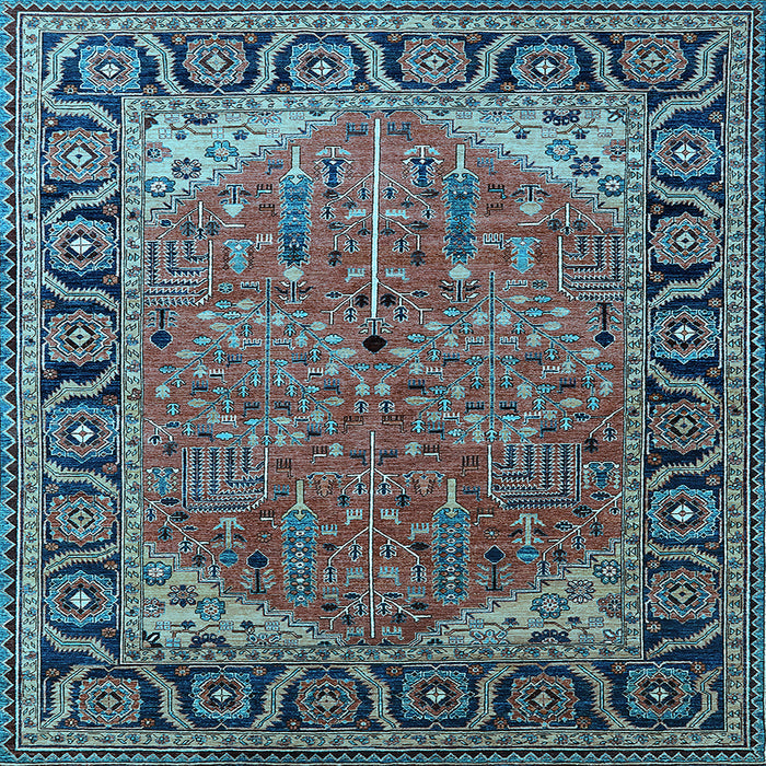 Square Oriental Light Blue Industrial Rug, urb2330lblu