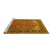 Sideview of Machine Washable Oriental Yellow Industrial Rug, wshurb2330yw