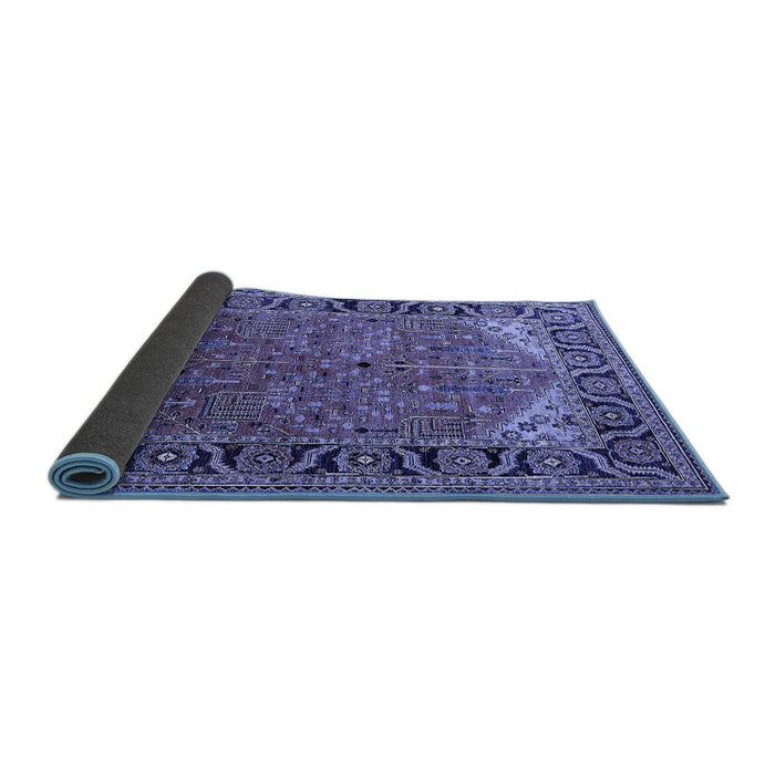 Sideview of Oriental Blue Industrial Rug, urb2330blu