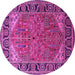 Round Oriental Pink Industrial Rug, urb2330pnk