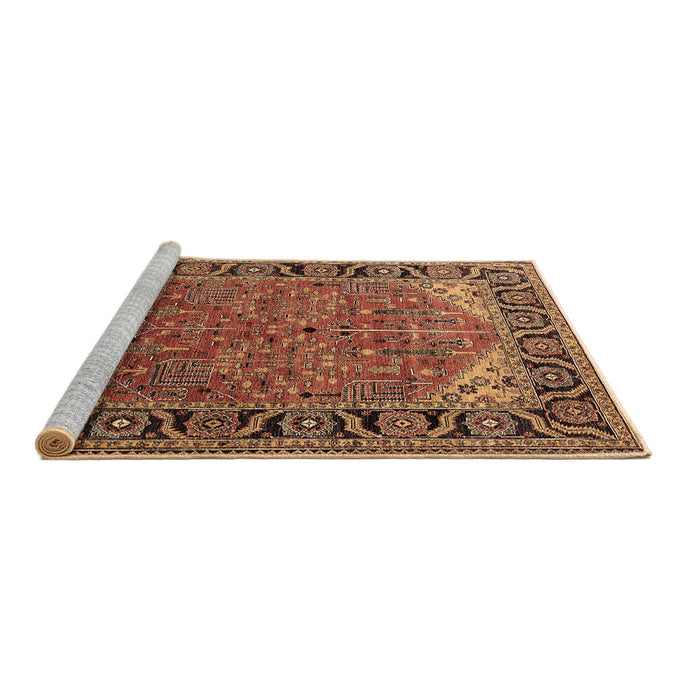 Sideview of Machine Washable Oriental Brown Industrial Rug, wshurb2330brn