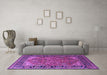 Machine Washable Oriental Purple Industrial Area Rugs in a Living Room, wshurb2330pur