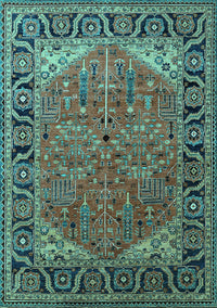 Oriental Turquoise Industrial Rug, urb2330turq