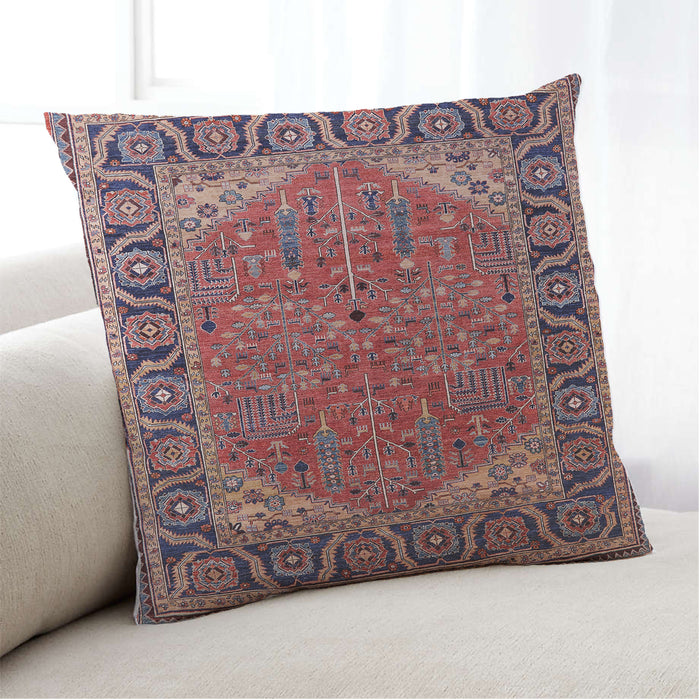 Lifestyle Image of Mid-Century Modern Urban Square Pink Brown Pink Throw Pillow, 18 inch by 18 inch, pwurb2330