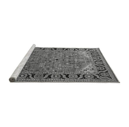 Sideview of Machine Washable Oriental Gray Industrial Rug, wshurb2330gry